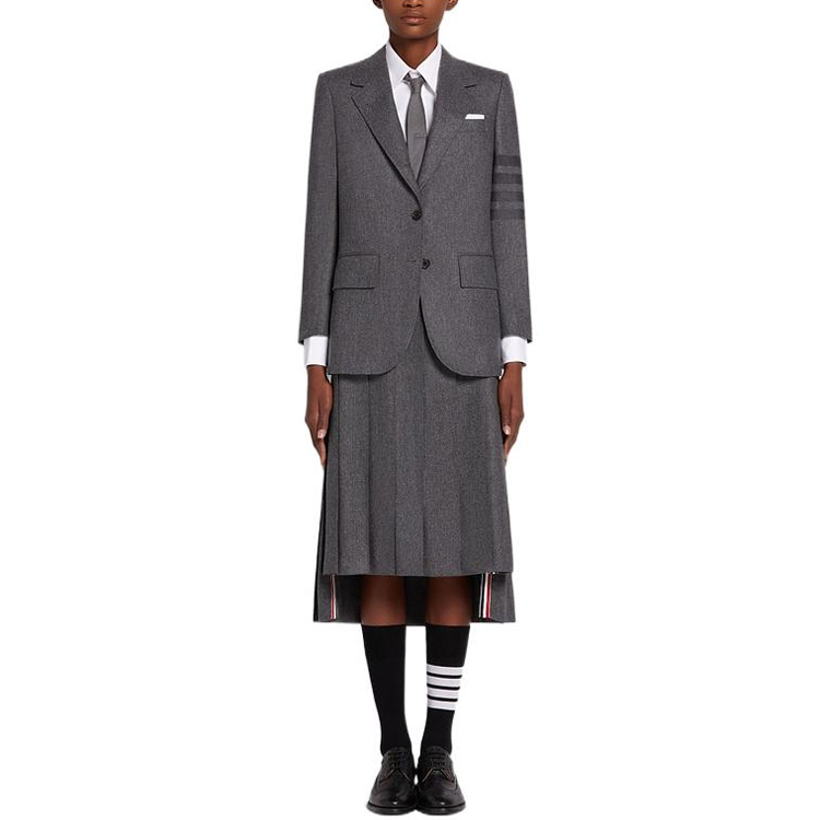 (Women) THOM BROWNE SS22  Solid Stripe Blazer Light Gray FBC357V-06393-035 圖 5