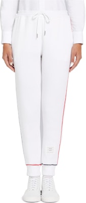 (W) THOM BROWNE SS22 Pantalón Jogger Blanco Tejido Casual para Otoño. FJQ063A-08000-100 Order (W) THOM BROWNE SS22 Pantalón Jogger Blanco Tejido Casual para Otoño. FJQ063A-08000-100