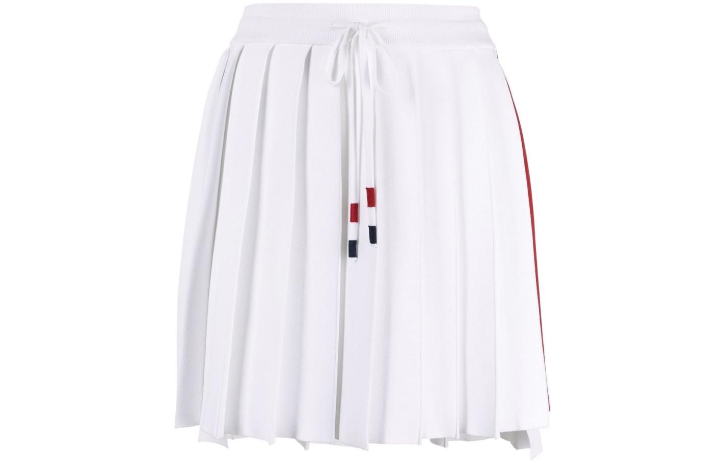 Order (W) 汤姆布朗 SS22 白色条纹褶裥裙 - 开学风格 FKK093A-Y5501-100