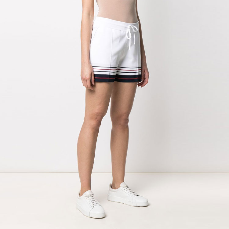 (Women) THOM BROWNE SS22  White Slim-Fit Striped Drawstring Shorts FKQ003A-Y5501-100 圖 4