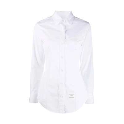 (Women) THOM BROWNE SS22 White Solid Single-Breasted Shirt FLL127A-03113-100