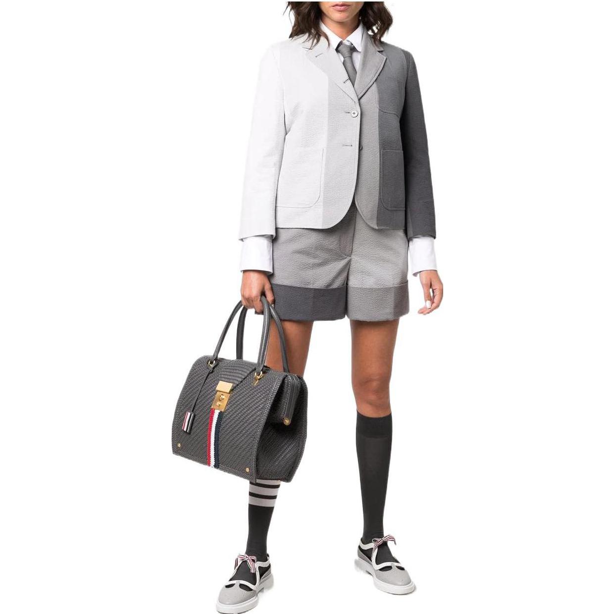 (Women) THOM BROWNE SS22 Colorblock High-Waist Loose Fit Casual Shorts Women Colorblock FTC436F-08105-045 圖 3