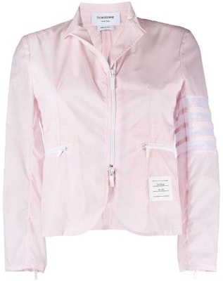 (Women) THOM BROWNE SS22 Pink Lightweight Jacket with Four Stripes FJT208A-06859-680 Buy (Women) THOM BROWNE SS22 Pink Lightweight Jacket with Four Stripes FJT208A-06859-680