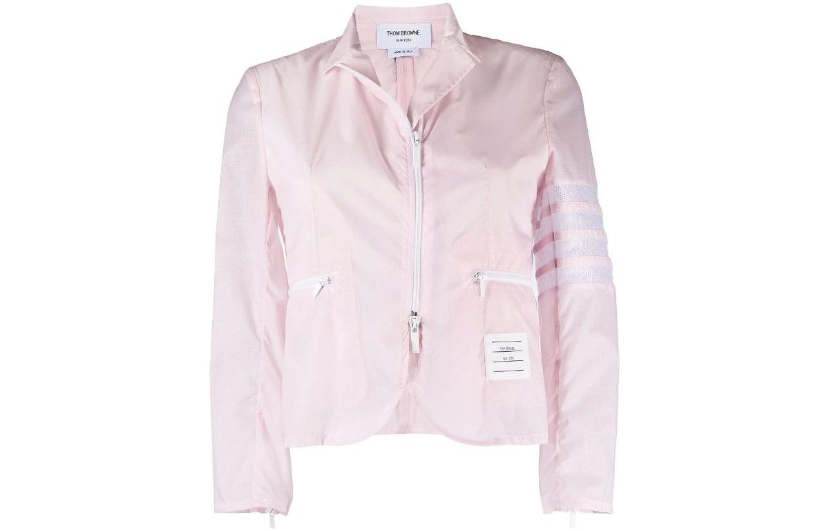 Order (Women) THOM BROWNE SS22 Pink Lightweight Jacket with Four Stripes FJT208A-06859-680