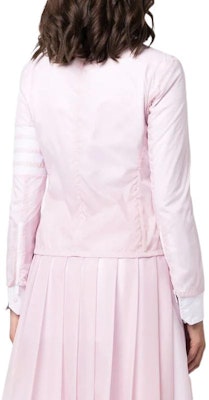 (Women) THOM BROWNE SS22 Pink Lightweight Jacket with Four Stripes FJT208A-06859-680 Shop (Women) THOM BROWNE SS22 Pink Lightweight Jacket with Four Stripes FJT208A-06859-680