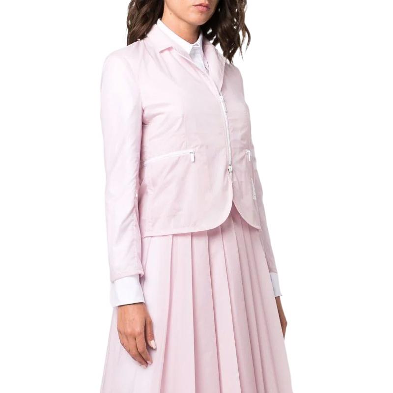 Purchase (Women) THOM BROWNE SS22 Pink Lightweight Jacket with Four Stripes FJT208A-06859-680