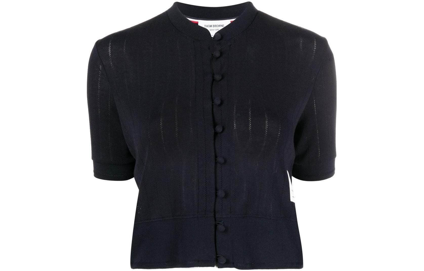 Order (W) THOM BROWNE SS23 Suéter Negro de Malla Tejida. FJT254A-08026-415