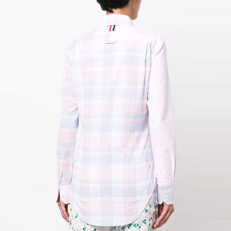 (Women) THOM BROWNE SS23  Check Detail Colorblock Single-Breasted Shirt. FLL005C-F0171-680 圖 4