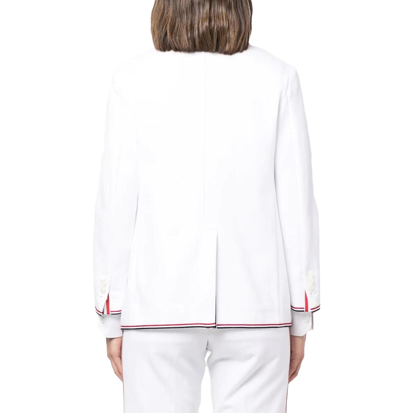 (Women) Thom Browne SS23  Functional Twill Long-Sleeve Blazer - White. FJT248A-J0042-100 圖 4