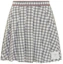 Buy (Women) THOM BROWNE SS23 Gray Checkered Pleated Mini Skirt with Stripe Badge. FJK091A-F0282-035