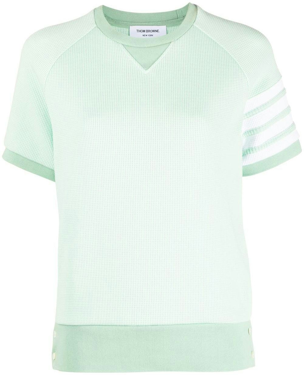 women-thom-browne-ss-23-green-solid-crewneck-t-shirt-with-side-stripe-fjt-253-a-06452-330