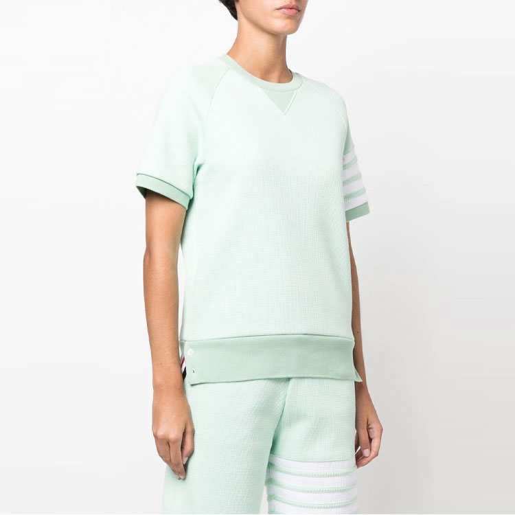 Purchase (W) 汤姆布朗 SS23 绿色侧条纹纯色圆领T恤 FJT253A-06452-330