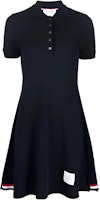 (Women) Thom Browne SS23 Navy Polo Dress with Stripes and Knitted Details. FJD097A-00050-415 (Women) Thom Browne SS23 Navy Polo Dress with Stripes and Knitted Details. FJD097A-00050-415