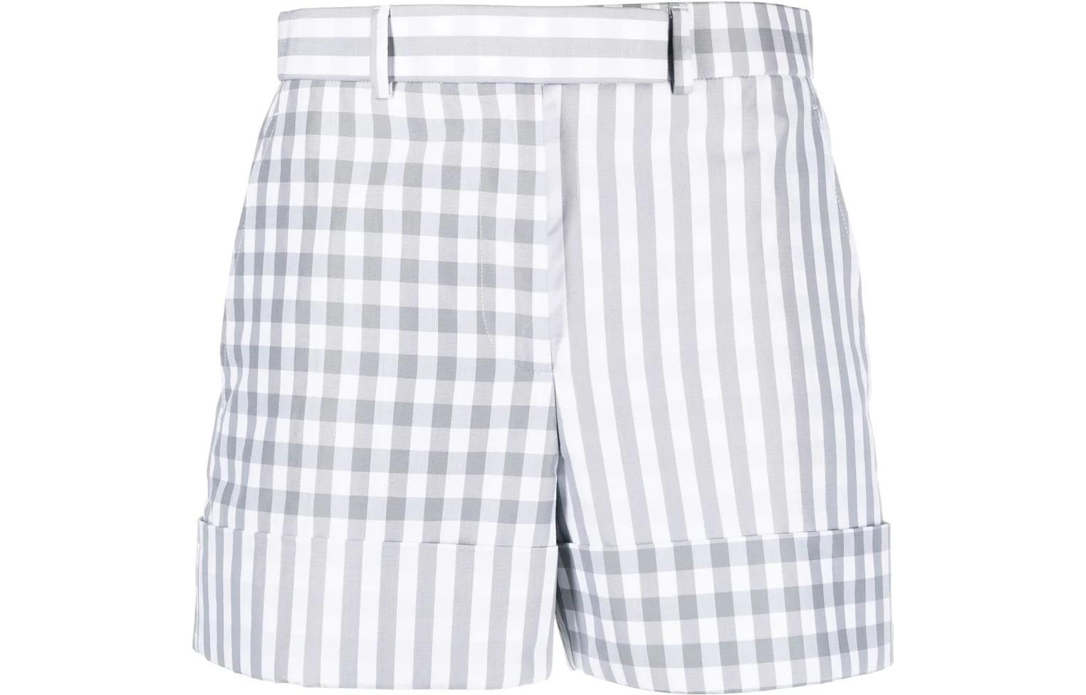 (Women) Thom Browne SS23  Patchwork Plaid Casual Shorts Grey/White. FTC463F-F0166-035 圖 2