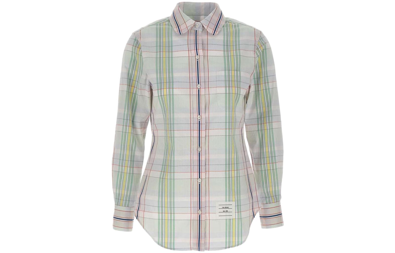 (Women) Thom Browne SS23  Plaid Detail Single-Breasted Shirt Multicolor FLL019AF0274996