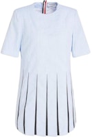 (Women) THOM BROWNE SS23 Pleated Corduroy Short Sleeve Dress Light Blue FDSD96A-06272-480 (Women) THOM BROWNE SS23 Pleated Corduroy Short Sleeve Dress Light Blue FDSD96A-06272-480