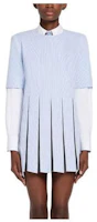 Order (Women) THOM BROWNE SS23 Pleated Corduroy Short Sleeve Dress Light Blue FDSD96A-06272-480