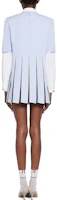 Shop (Women) THOM BROWNE SS23 Pleated Corduroy Short Sleeve Dress Light Blue FDSD96A-06272-480