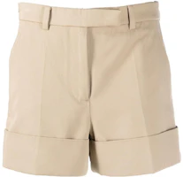 (Women) THOM BROWNE SS23 Solid High-Waisted Straight Shorts Khaki Color FTC463U-F0175-250 (Women) THOM BROWNE SS23 Solid High-Waisted Straight Shorts Khaki Color FTC463U-F0175-250