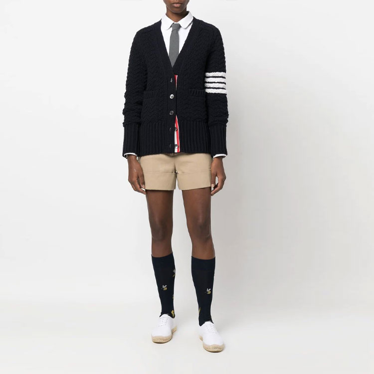 (Women) THOM BROWNE SS23  Solid High-Waisted Straight Shorts Khaki Color FTC463U-F0175-250 圖 3