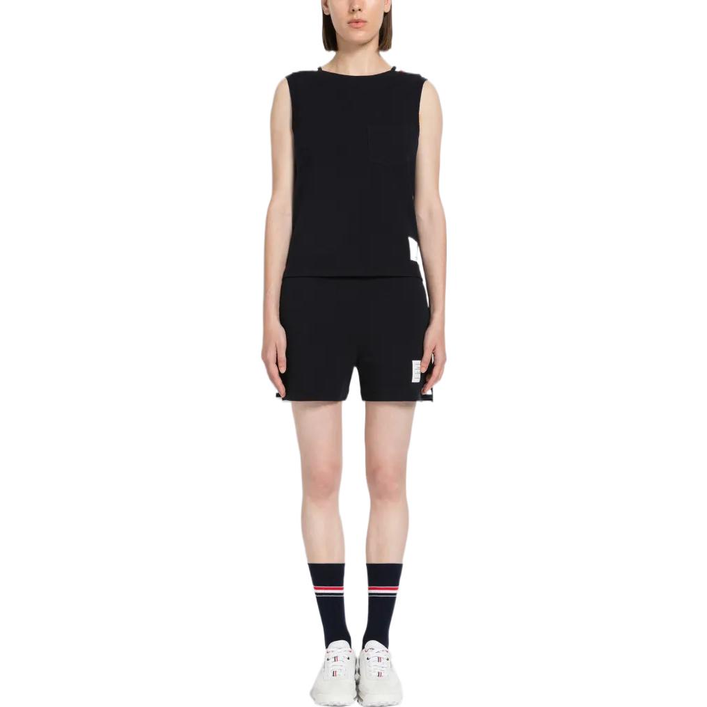 Lookbook (W) トムブラウン SS23 ソリッド ハイウエスト タイストレートショーツ ネイビーブルー FJQ088A-00050-415