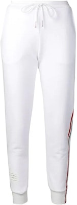 (W) THOM BROWNE SS23 Celana Sweat Knit Putih Garis-Garis. FJQ024A03377100 Order (W) THOM BROWNE SS23 Celana Sweat Knit Putih Garis-Garis. FJQ024A03377100