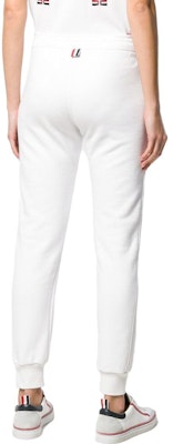 (W) THOM BROWNE SS23 Celana Sweat Knit Putih Garis-Garis. FJQ024A03377100 Shop (W) THOM BROWNE SS23 Celana Sweat Knit Putih Garis-Garis. FJQ024A03377100