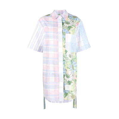 (Women) THOM BROWNE SS23 Floral Print Short Sleeve Shirt Dress Multicolor FDSD91FF0171680