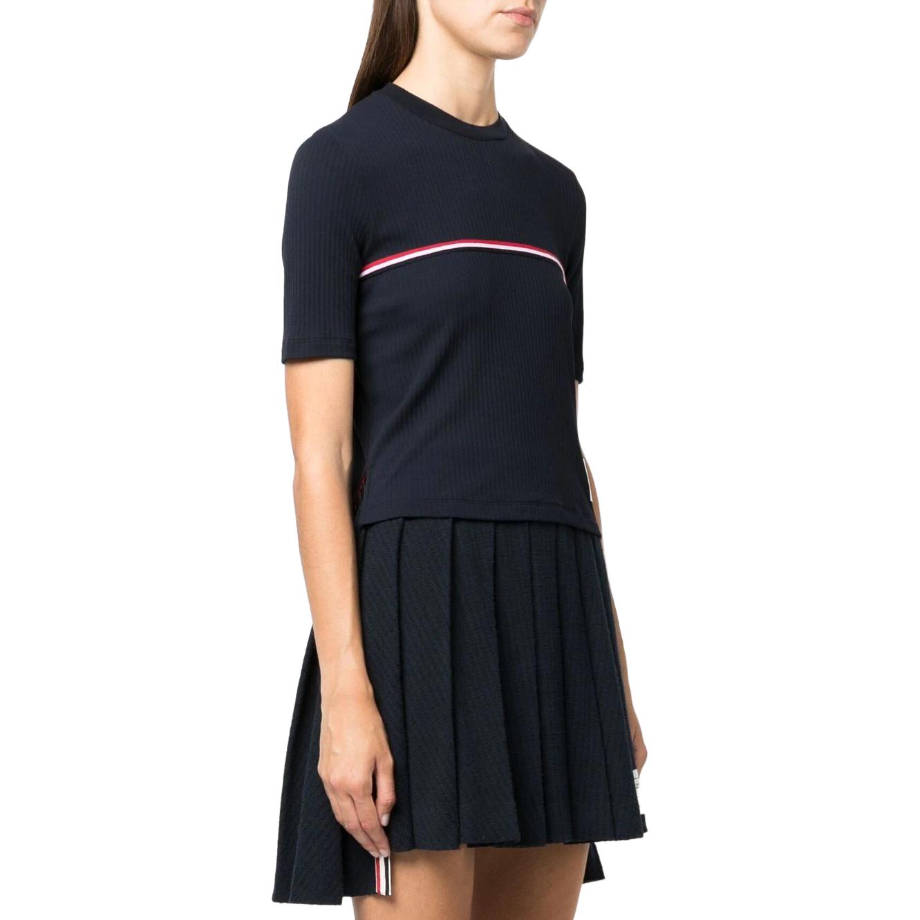 (Women) THOM BROWNE SS23 Slim Fit Striped Crewneck T-Shirt Women’s Navy Blue. FJS143A-J0066-415 圖 6