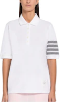 (Women) THOM BROWNE SS23 Striped Button-Up Short-Sleeve Polo Shirt White FJP052V-07976-100 (Women) THOM BROWNE SS23 Striped Button-Up Short-Sleeve Polo Shirt White FJP052V-07976-100