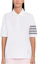 Buy (W) THOM BROWNE SS23 Kemeja Polo Lengan Pendek Garis Putih FJP052V-07976-100