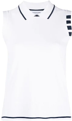 (Women) Thom Browne SS23 Striped Collar Sleeveless Vest White FKV158-AY5501-100 Buy (Women) Thom Browne SS23 Striped Collar Sleeveless Vest White FKV158-AY5501-100