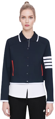 (W) Thom Browne SS24 Jaket Navy Single-Breasted Klasik 4-Stripe. FKJ092A-Y5502-415 Shop (W) Thom Browne SS24 Jaket Navy Single-Breasted Klasik 4-Stripe. FKJ092A-Y5502-415