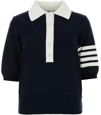 (W) Thom Browne SS24 Kaos Polo Hector Colorblock Garis Biru FKP104A-Y3017-415 Lookbook (W) Thom Browne SS24 Kaos Polo Hector Colorblock Garis Biru FKP104A-Y3017-415