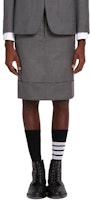 (Women) THOM BROWNE Striped Classic Wool Midi Skirt Casual Short Skirt. MGC030A-00626-035 (Women) THOM BROWNE Striped Classic Wool Midi Skirt Casual Short Skirt. MGC030A-00626-035
