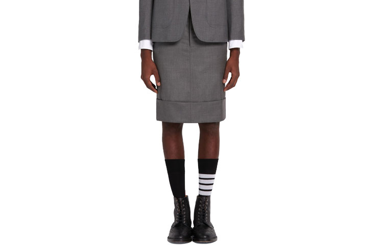 Order (W) トムブラウン ストライプ クラシックウール ミディスカート カジュアルショートスカート MGC030A-00626-035