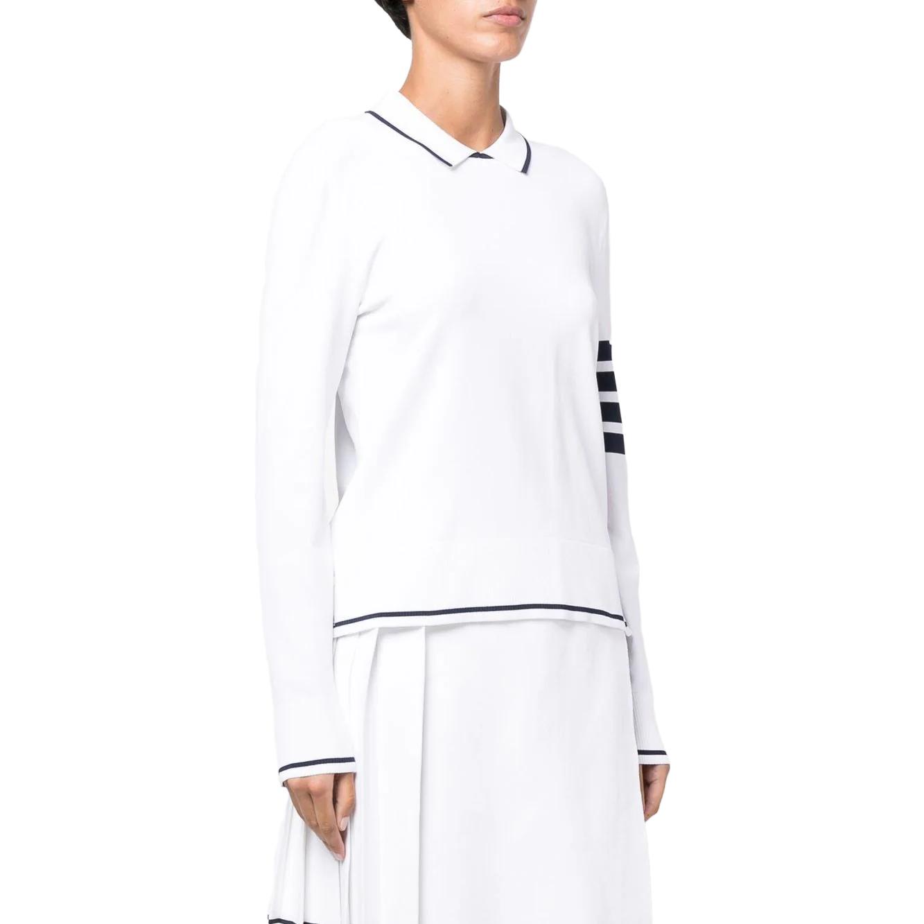 (Women) Thom Browne Striped Crewneck Slim-Fit Sweater White FKA415AY5501100 圖 5