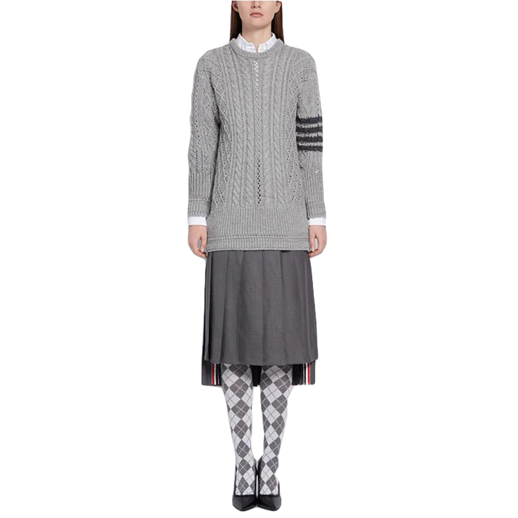 Purchase (W) トムブラウン ストライプ ニット セーター ライトグレー FKA276A-00014-055