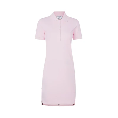 (Women) THOM BROWNE Striped Polo Collar Short Sleeve Dress Pink (Back to School) FJD027A-00050-680