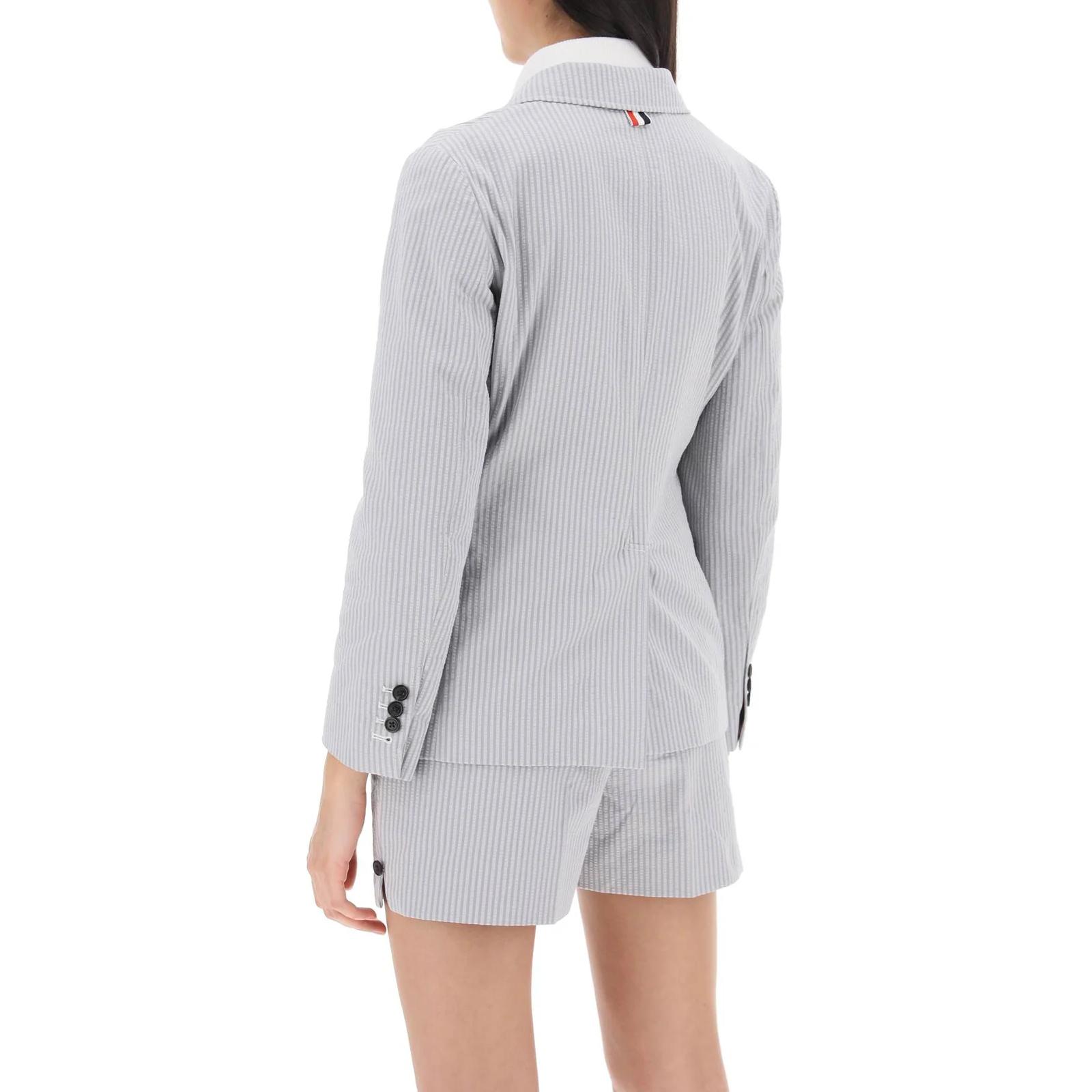 (Women) Thom Browne Striped Single-Breasted Blazer Light Grey SS24 FBC900UF0600-055 圖 4