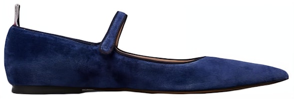 (W) Thom Browne Suede Sepatu Datar Lancip 'Biru Navy' FFF157A03883435 Order (W) Thom Browne Suede Sepatu Datar Lancip 'Biru Navy' FFF157A03883435