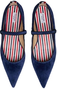 (W) Thom Browne Suede Pointed Toe Flat 'Biru Navy' FFF157A03883435 Shop (W) Thom Browne Suede Pointed Toe Flat 'Biru Navy' FFF157A03883435