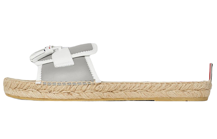 (Women) Thom Browne Tassel Espadrille Slide 'Grey White' FFF115A05584133