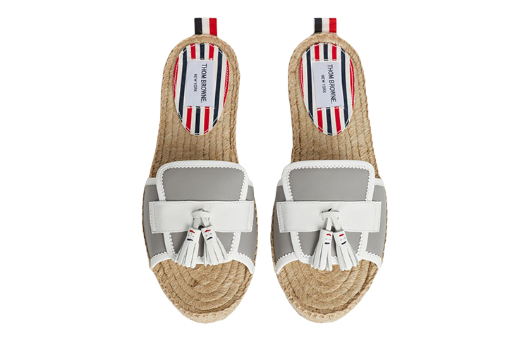 Lookbook (W) Thom Browne Kwast Espadrille Slide ''Grijs Wit'' FFF115A05584133