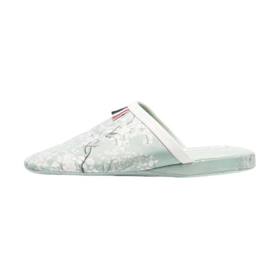 (W) Thom Browne THOM BROWN Fabric Round Toe Flats 'Fashion Slide Teal'