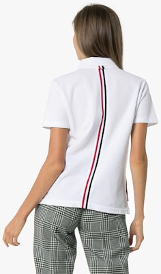 (W) 톰 브라운 트리컬러 스트라이프 반팔 폴로 셔츠 화이트 FJP014A-00050-100 Shop (W) 톰 브라운 트리컬러 스트라이프 반팔 폴로 셔츠 화이트 FJP014A-00050-100