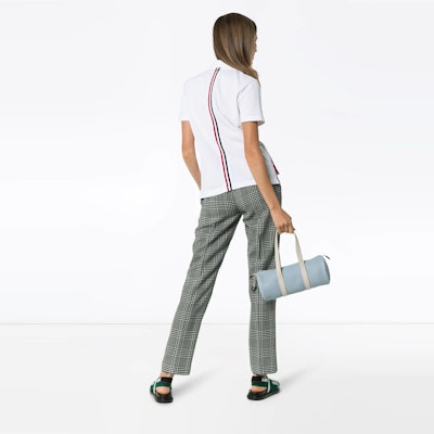 (W) 톰 브라운 트리컬러 스트라이프 반팔 폴로 셔츠 화이트 FJP014A-00050-100 Purchase (W) 톰 브라운 트리컬러 스트라이프 반팔 폴로 셔츠 화이트 FJP014A-00050-100