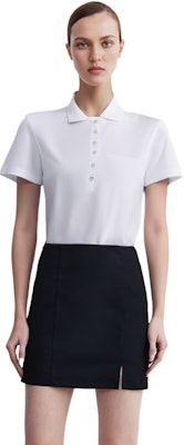 (W) 톰 브라운 트리컬러 스트라이프 반팔 폴로 셔츠 화이트 FJP014A-00050-100 Sizing (W) 톰 브라운 트리컬러 스트라이프 반팔 폴로 셔츠 화이트 FJP014A-00050-100