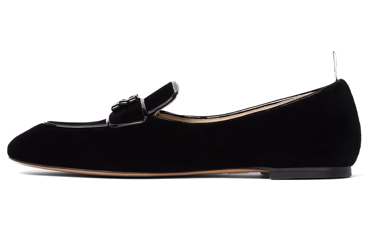 (W) Thom Browne Velvet Loafer 'Black Bow'