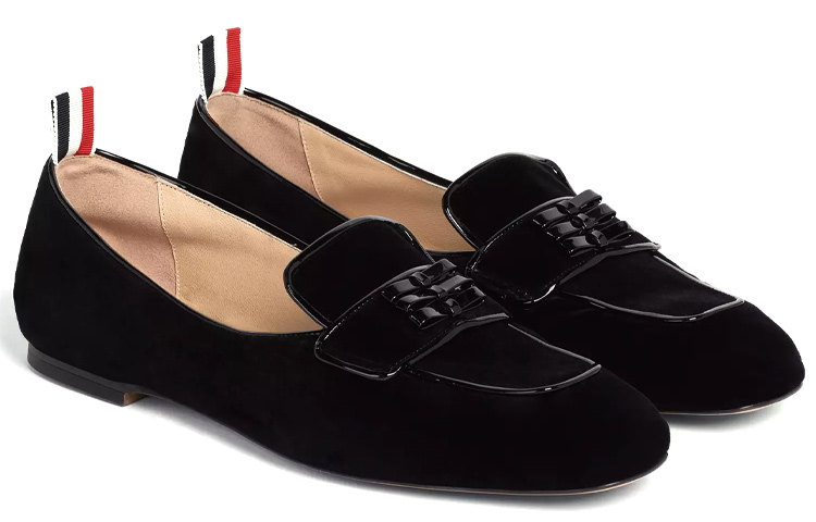 (W) Thom Browne Velvet Loafer 'Black Bow' 圖 2